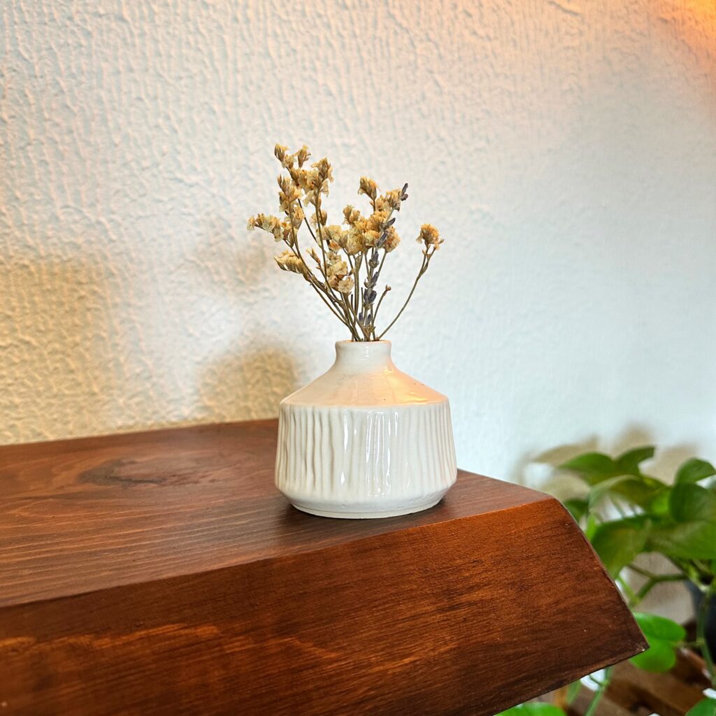 Vasetto Texture Bianco latte